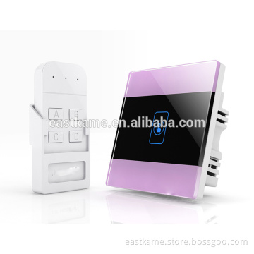 new design 1Gang Crystal Glass Panel 433MHZ WIFI Wireless Smart Light Wall Remote Switch